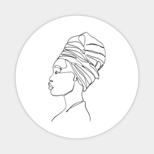 Black woman head wrap Magnet